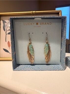 Lucky Brand Gold-Tone Earrings with Turquoise Accents